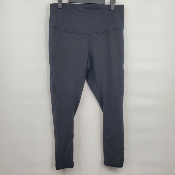 Zella Full Length High Waisted Leggings Pants Women Size Large Strappy Hem - Picture 2 of 15